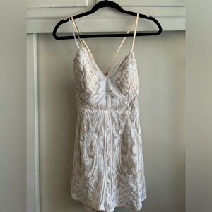 Lulus Tan Sequin Romper